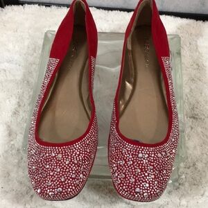 BCBGENERATION red silver sparkly flats
